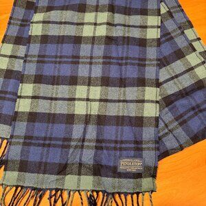 Pendleton Woolen Blue Green Plaid Scarf
